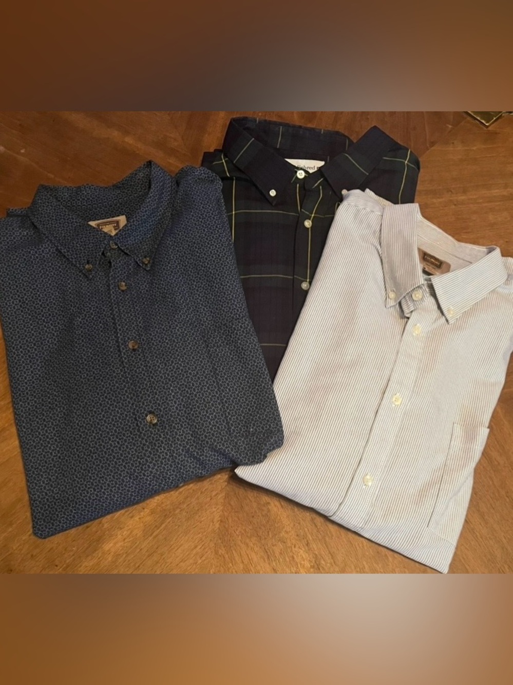 3XLT Men's Short-Sleeve & long-sleeve Button-Down SHIRT SET OF 3